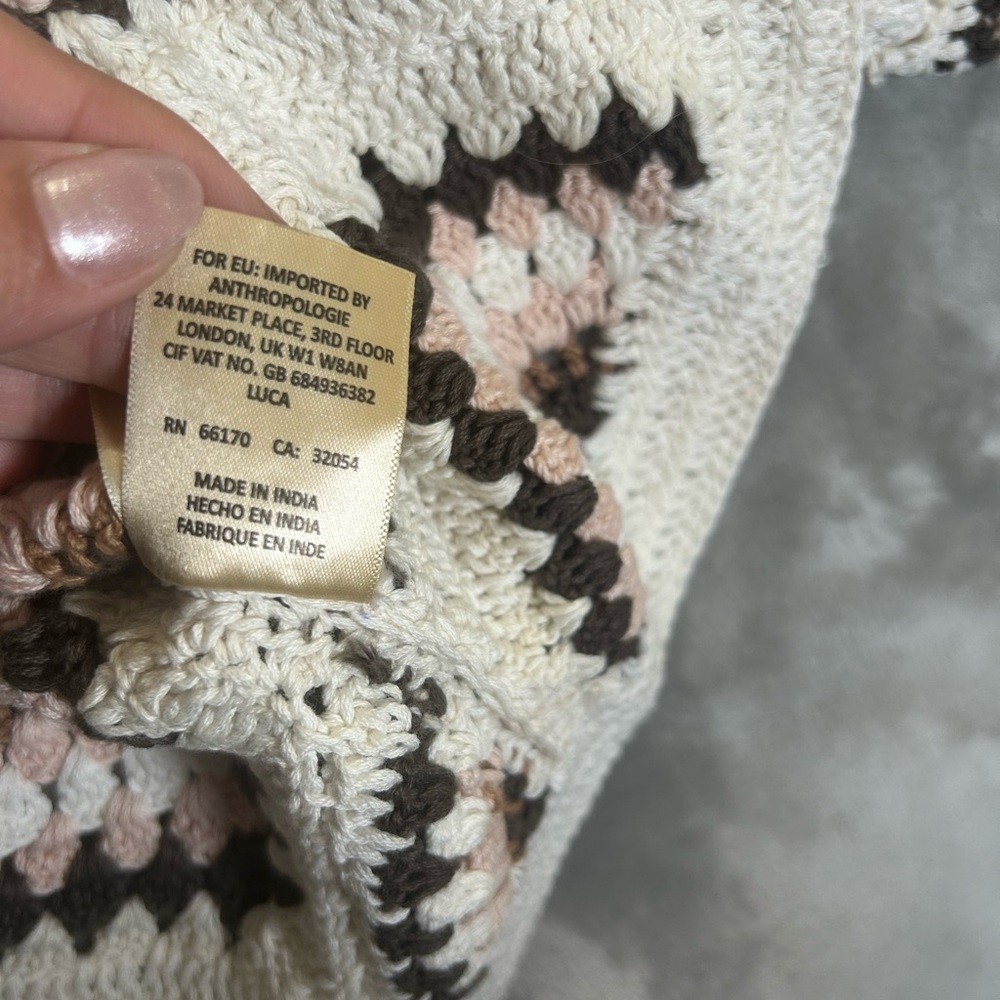 NWT Anthropologie amber crochet cardigan oversized - Picture 9 of 14